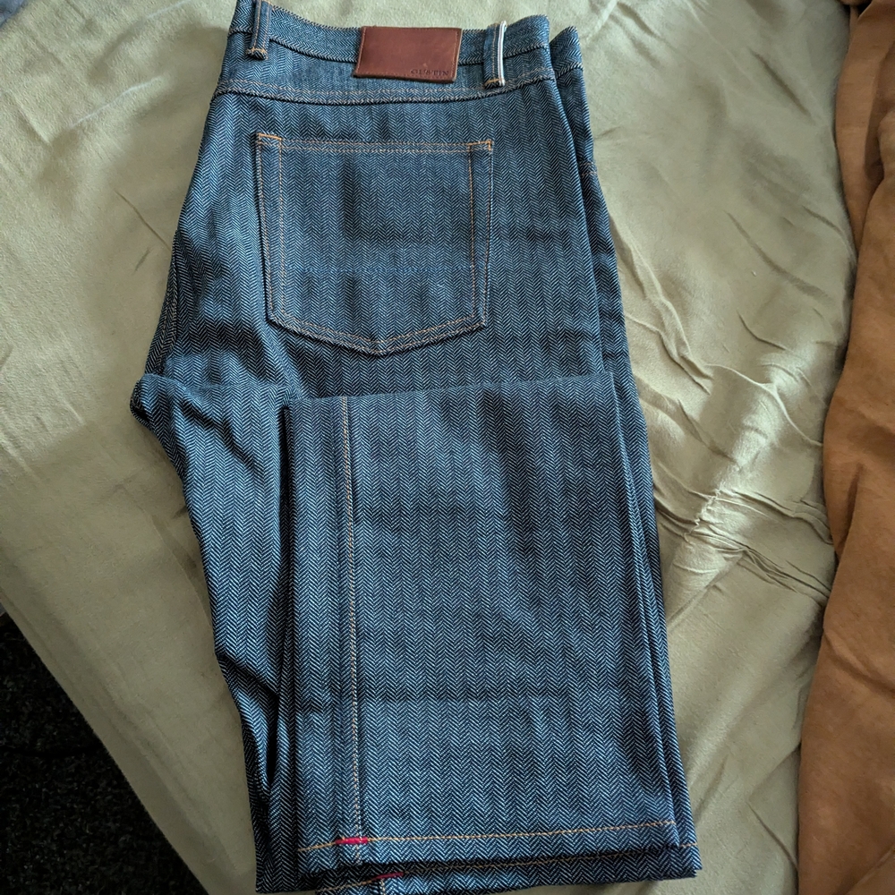 Men's Blue Herringbone Jeans